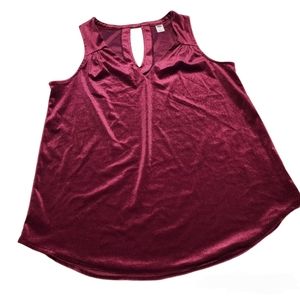 Old Navy Maroon Gameday Velvet Womens Sleeveless Top Size Small